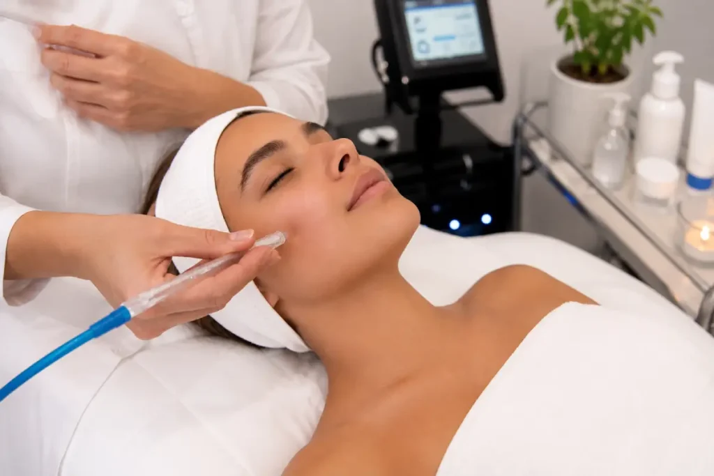 Soin Jet Peel du visage par haute pression à La Clinique de la Peau à Nice